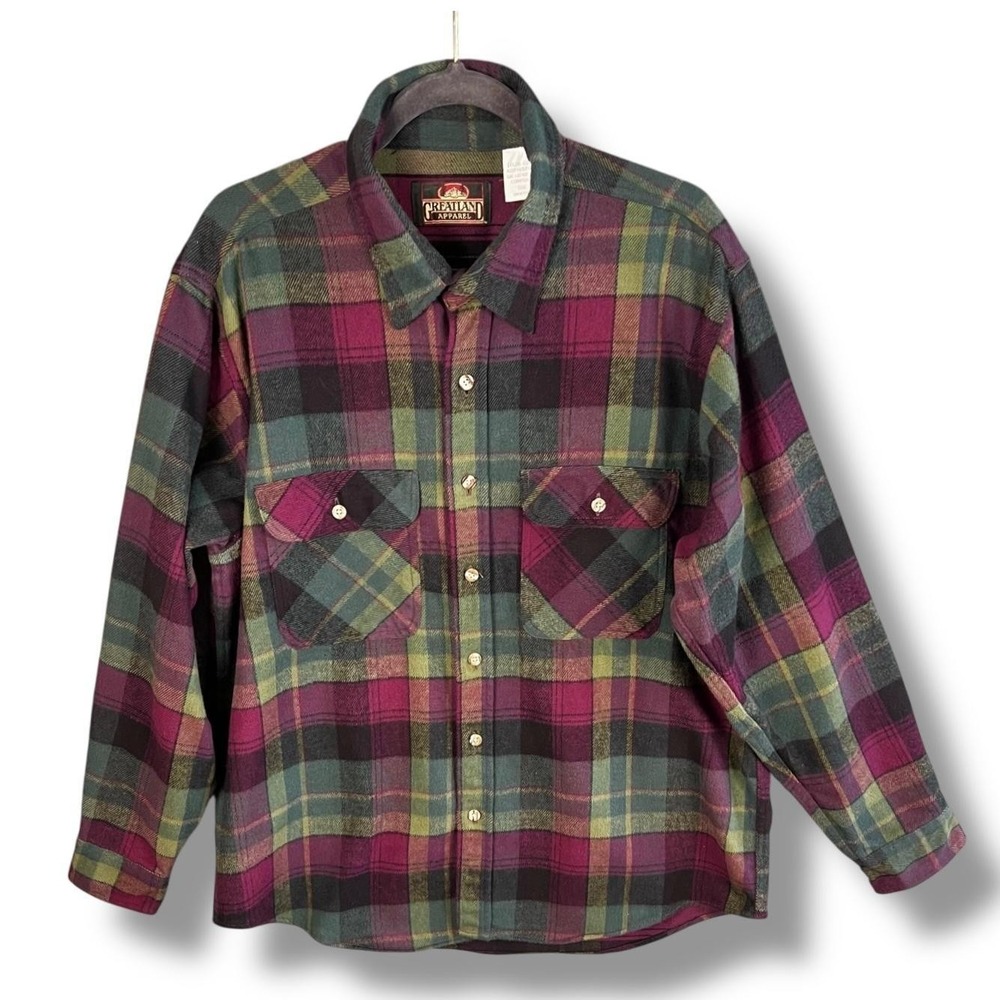 Greatland Apparel Shirt Mens XL‎ Plaid Flannel Button Up Pockets Casual